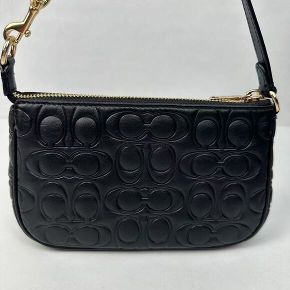Coach Wristlet Nolita 19 In Signature Leather Embossed C In Black CZ456 NWT - Picture 6 of 9